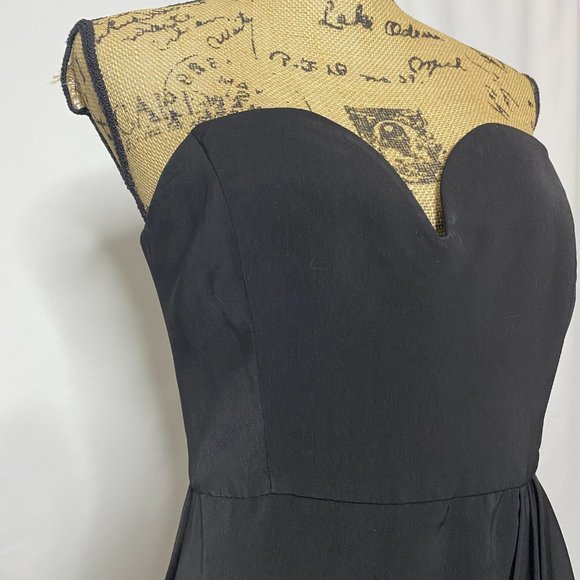 Shona Joy Black Strapless Draped Tulip Sweetheart Dress - Picture 8 of 11